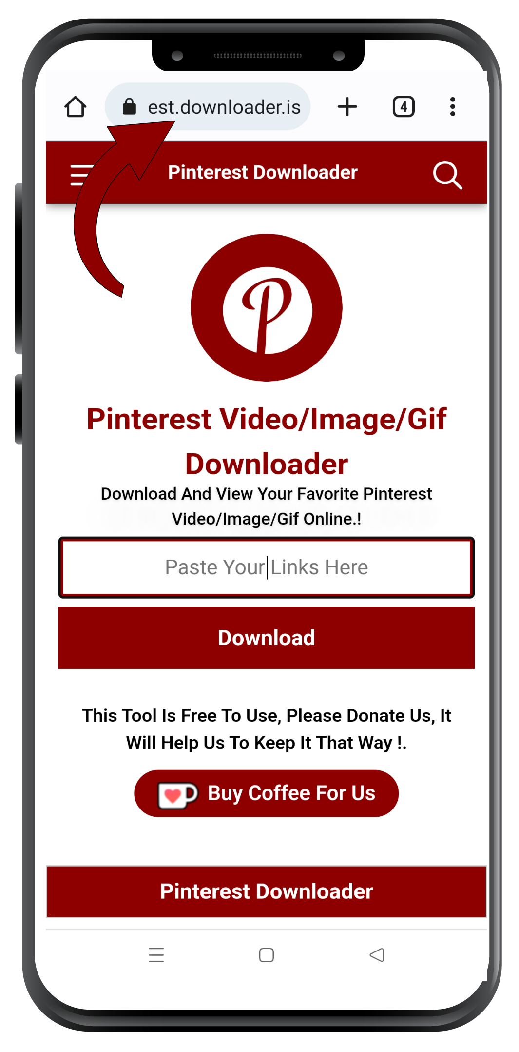 Pinterest video downloader screenshot
